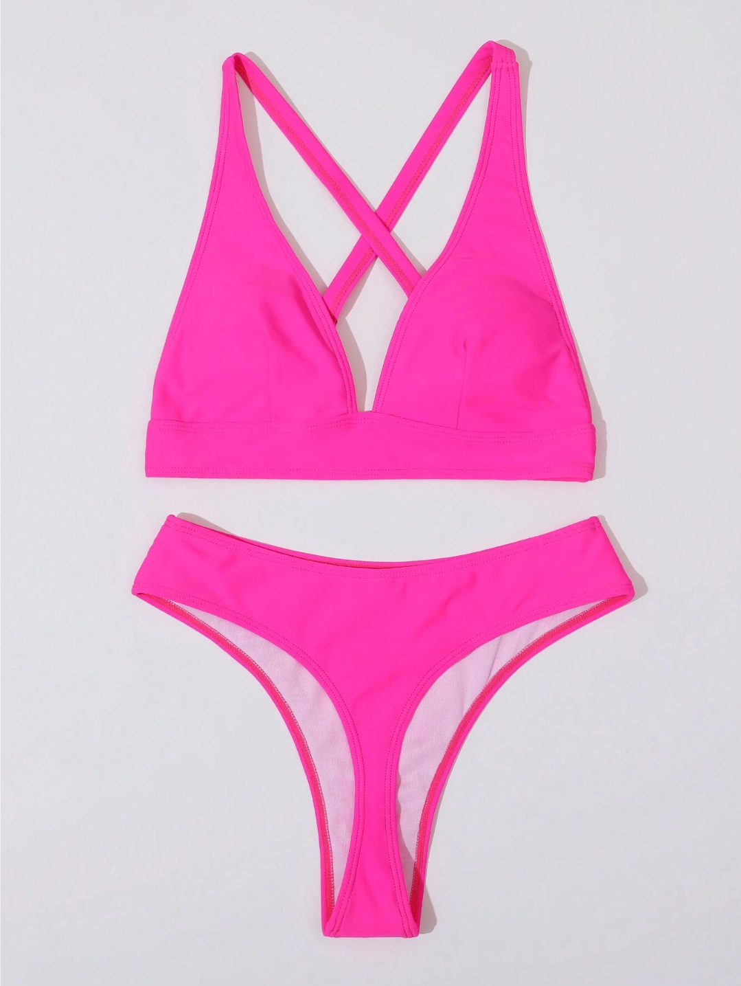 Nishepu Swim Summer Beach Solid Color Bikini Set Music Festival